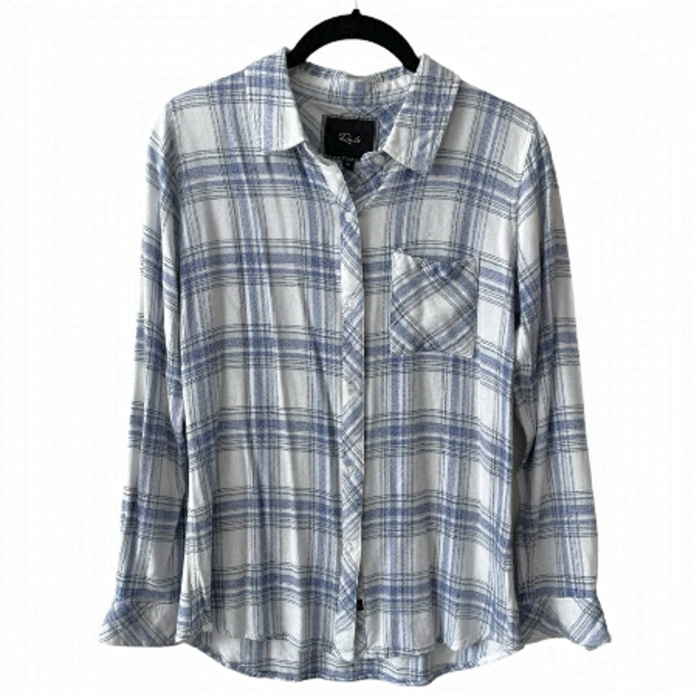 RAILS Hunter Plaid Blue White Button Down XS